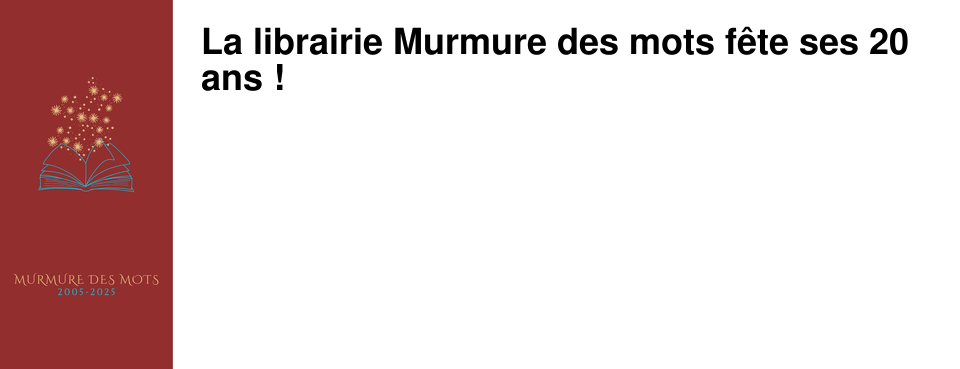La librairie Murmure des mots f�te ses 20 ans !