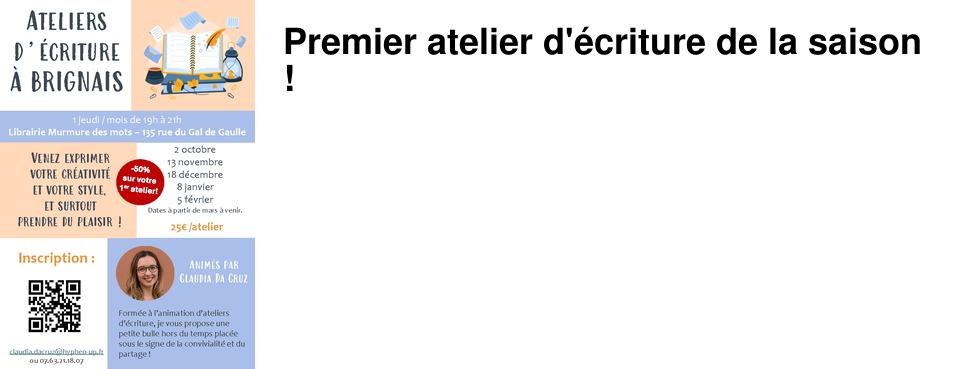 Premier atelier d'�criture de la saison !